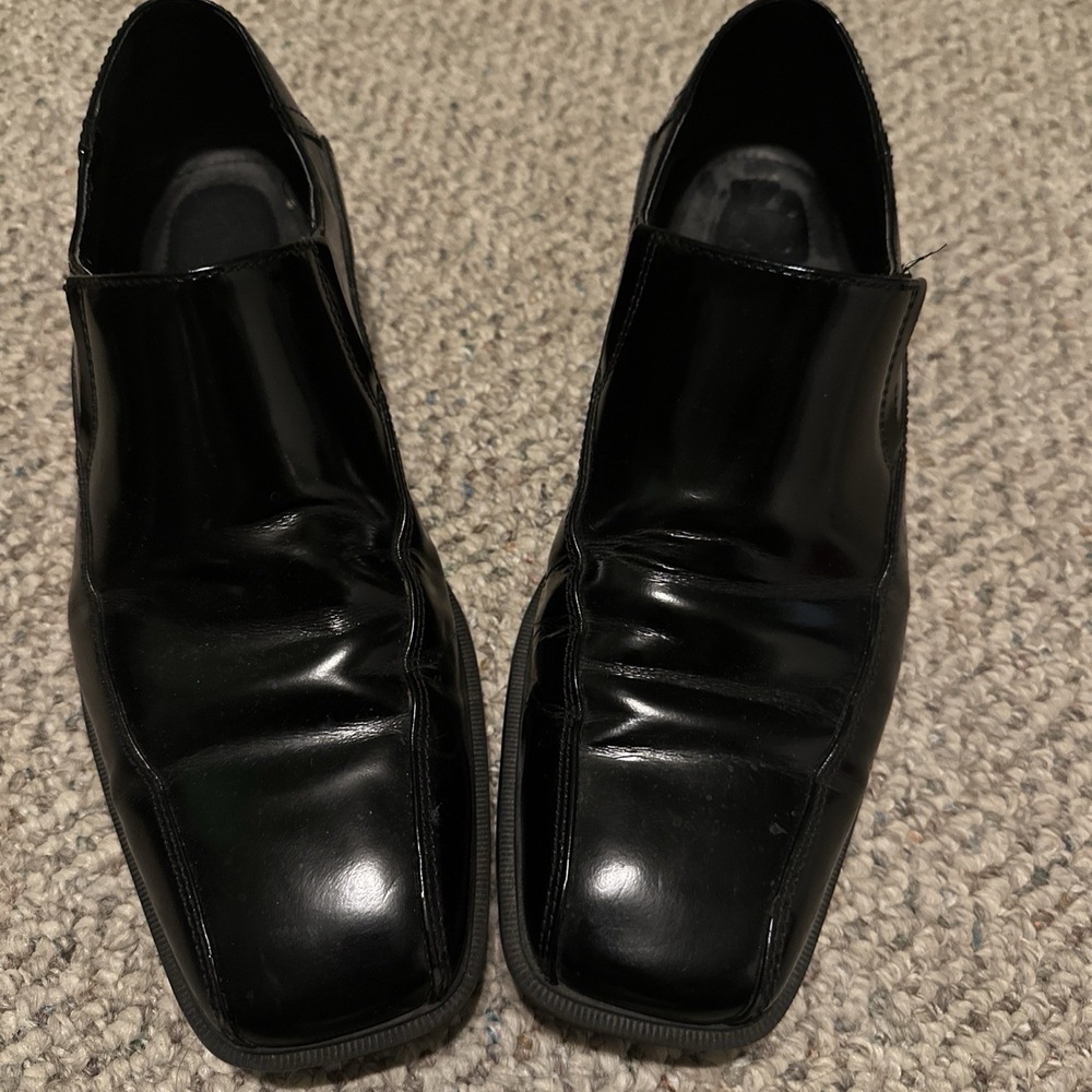 Calvin Klein‎ Size 7.5 Fane Men's Slip-on Black Dress Leather Loafers Shoes
